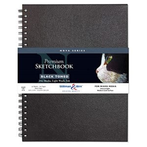 NOVA SKETCHBOOK WIREBOUND BLACK 9x12