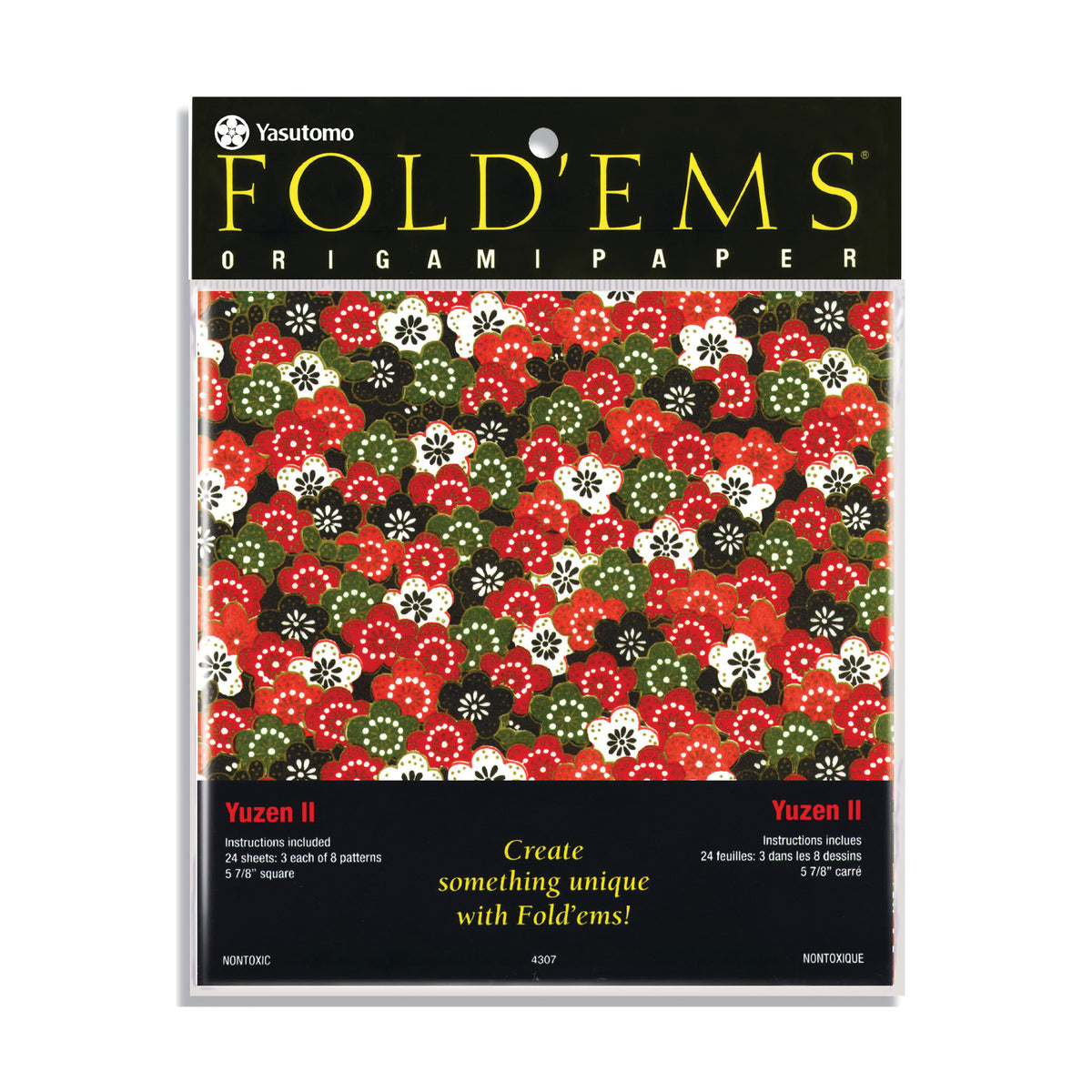 ORIGAMI YUZEN II FLORAL PATTERNS 24-PACK 5 7/8&quot;