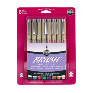 PIGMA BRUSH PEN ASSORTED COLOR SET/8
