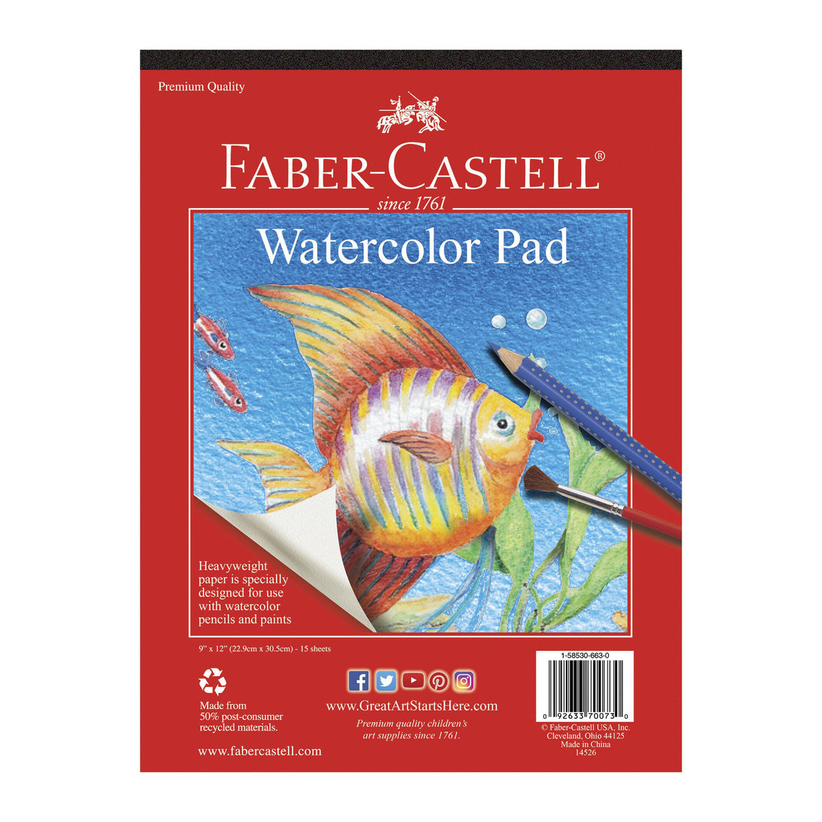 FABER CASTELL WATERCOLOR PAD 9X12