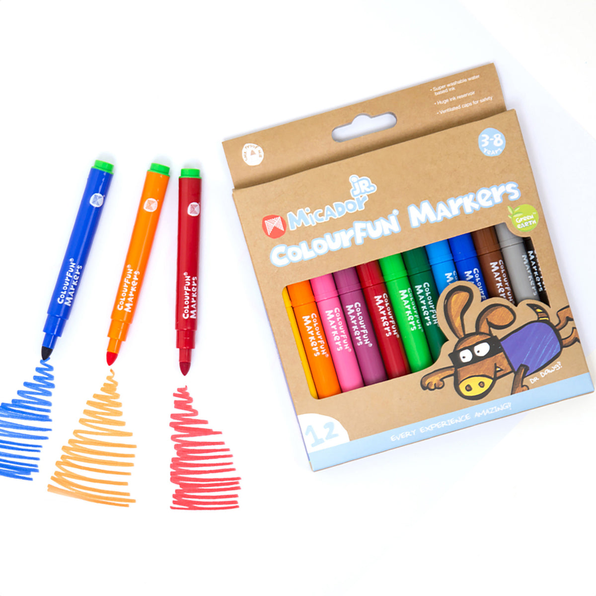JR. COLOURFUN MARKERS 12PK