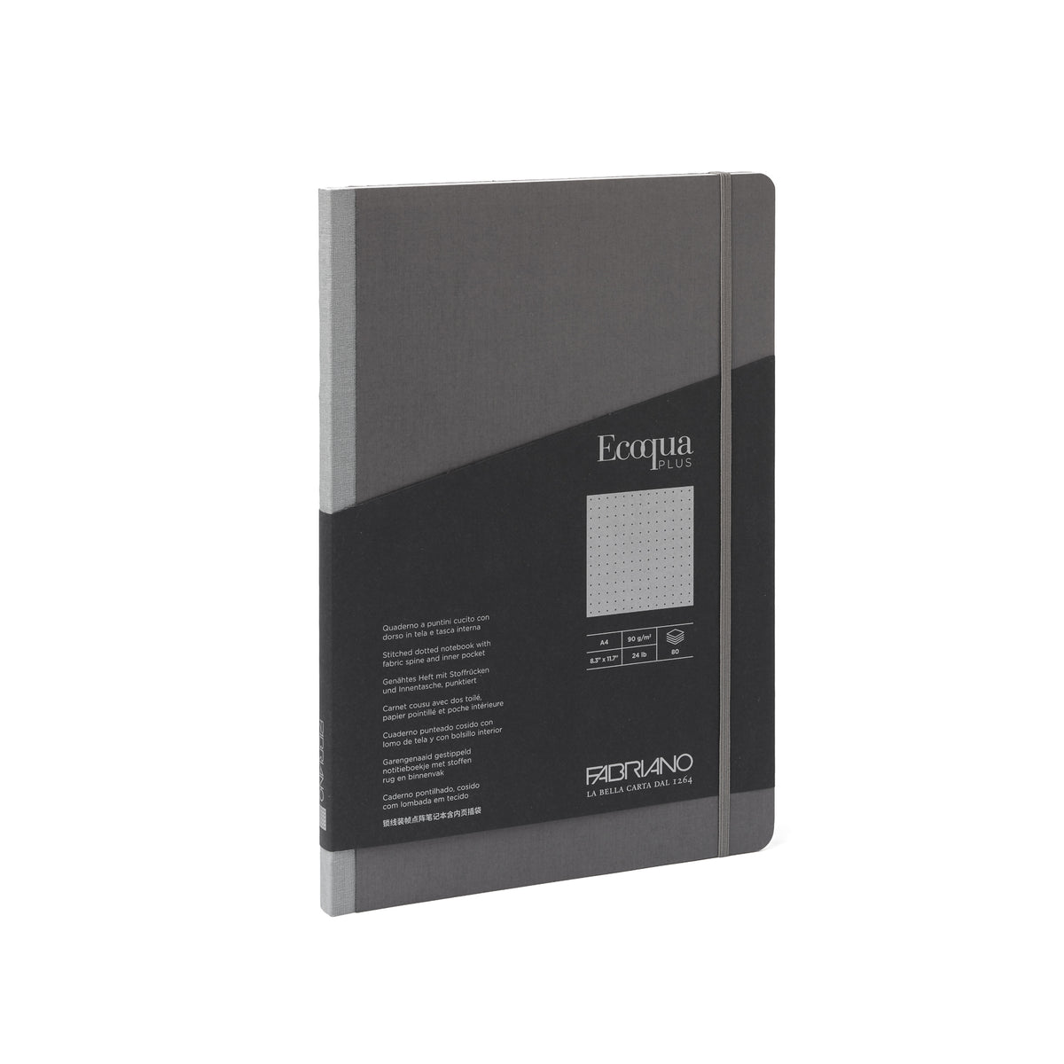 ECOQUA PLUS FABRIC-BOUND A4 DOTTED GREY
