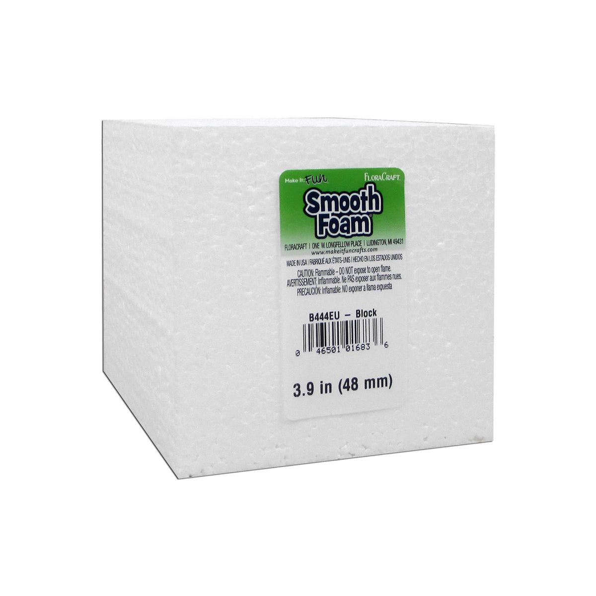 SMOOTH FOAM BLOCK WHITE 4&quot;x4&quot;x4&quot;