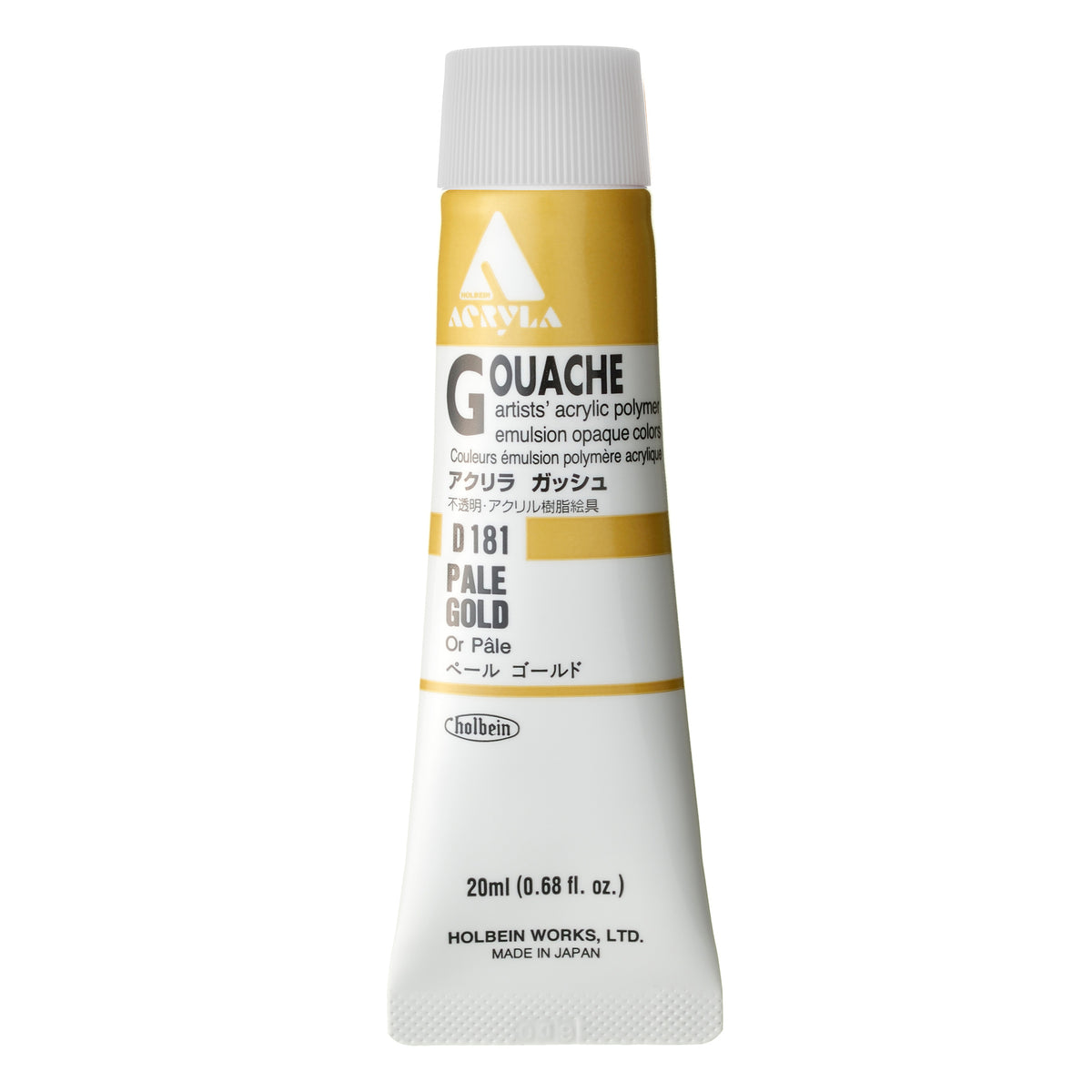 ACRYLA GOUACHE 20ML PALE GOLD