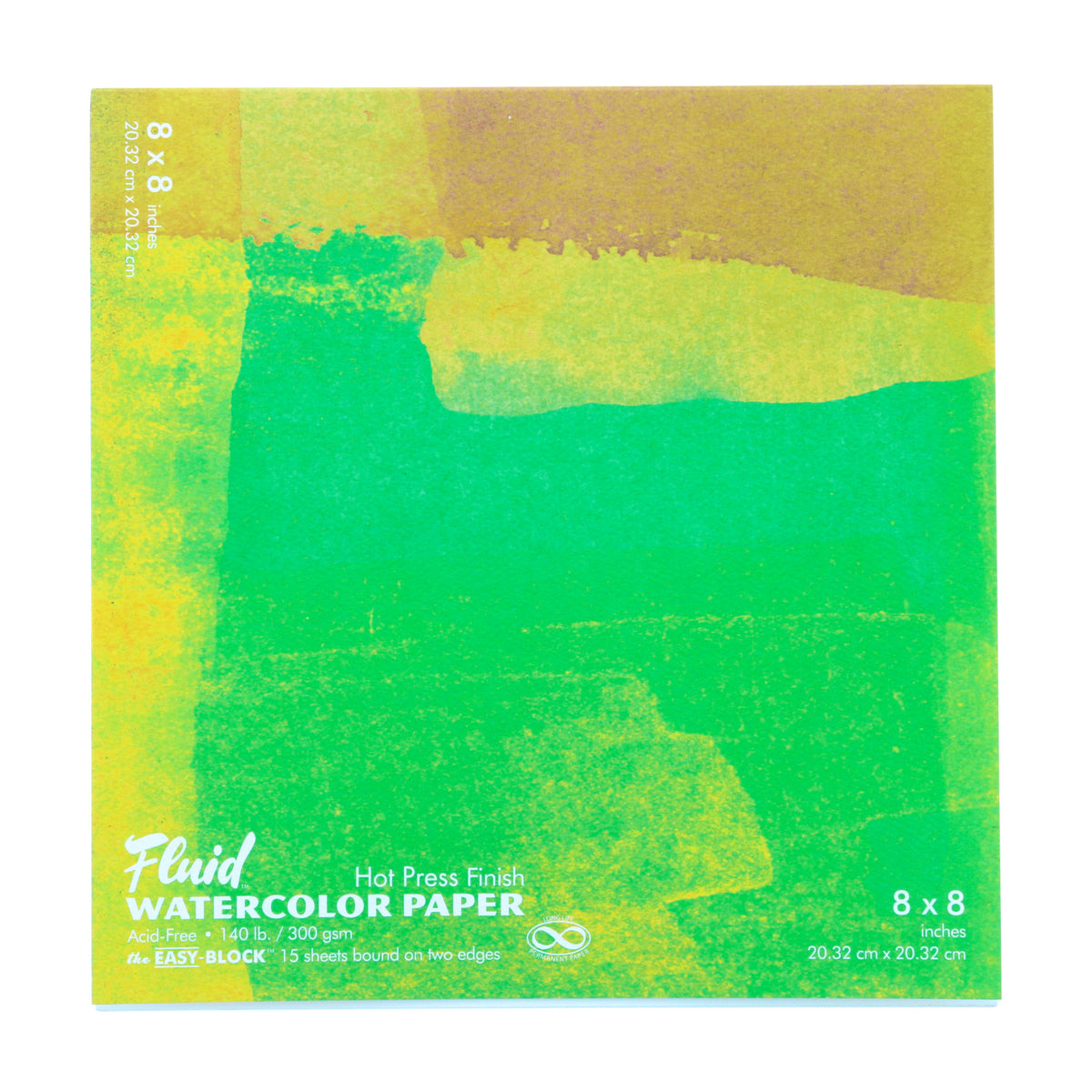 FLUID WATERCOLOR EASY-BLOCK HOT-PRESSED 8&quot;x8&quot;