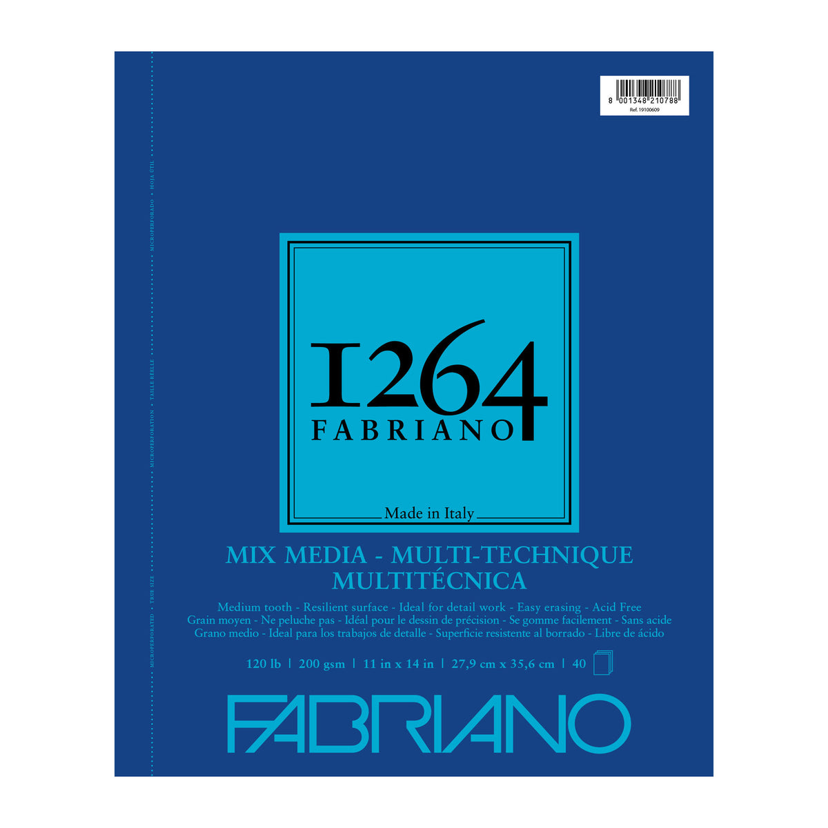FABRIANO 1264 MIXED MEDIA WIREBOUND 120lb 11&quot;x14&quot;