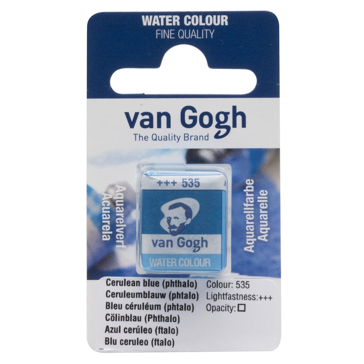 VAN GOGH WATERCOLOUR HALF PAN CERULEAN BLUE PHTHALO