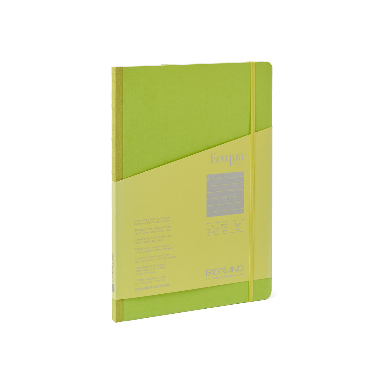 ECOQUA PLUS FABRIC-BOUND A4 LINED LIME