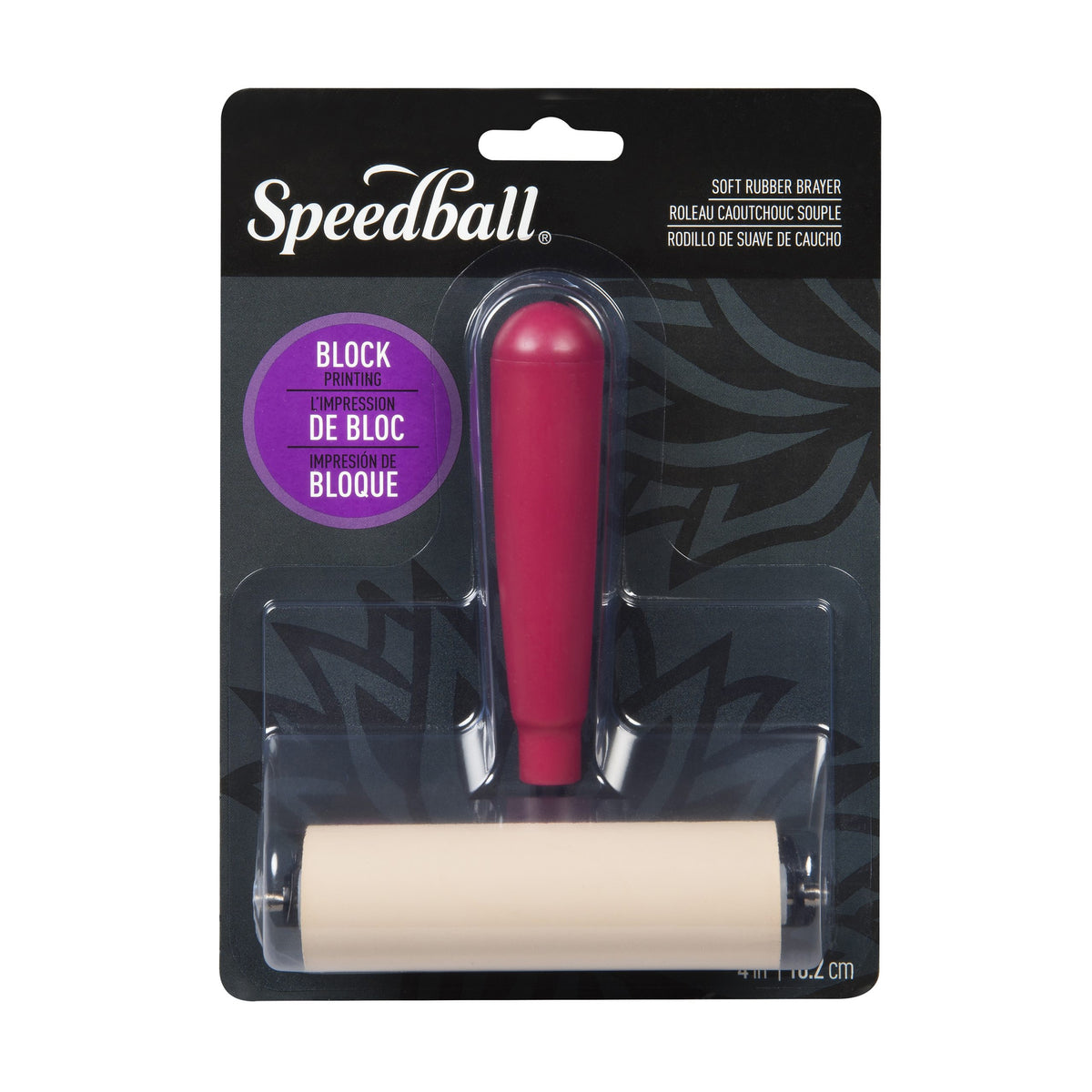 SOFT RUBBER BRAYER HEAVY DUTY 4&#39;&#39; CARDED