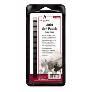 HERITAGE ARTS ARTIST SOFT PASTEL GRAY TONES SET 12PK