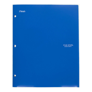 FIVE STAR 2-POCKET PLASTIC FOLDER AND FILE