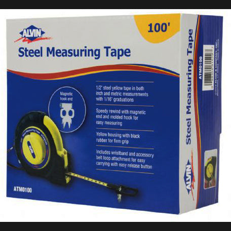 Keson NRS18100 Nylon-Reinforced Steel Blade Tape Measure, Speed Rewind