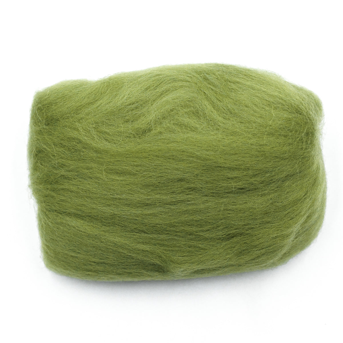 NATURAL WOOL ROVINGS MOSS GREEN
