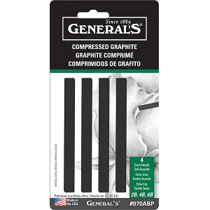 GENERAL&#39;S COMPRESSED GRAPHITE STICKS ASSTORTED SET/4