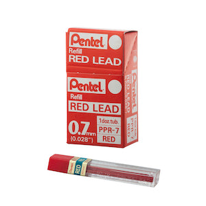LEAD REFILL 0.7mm MED 12PK RED
