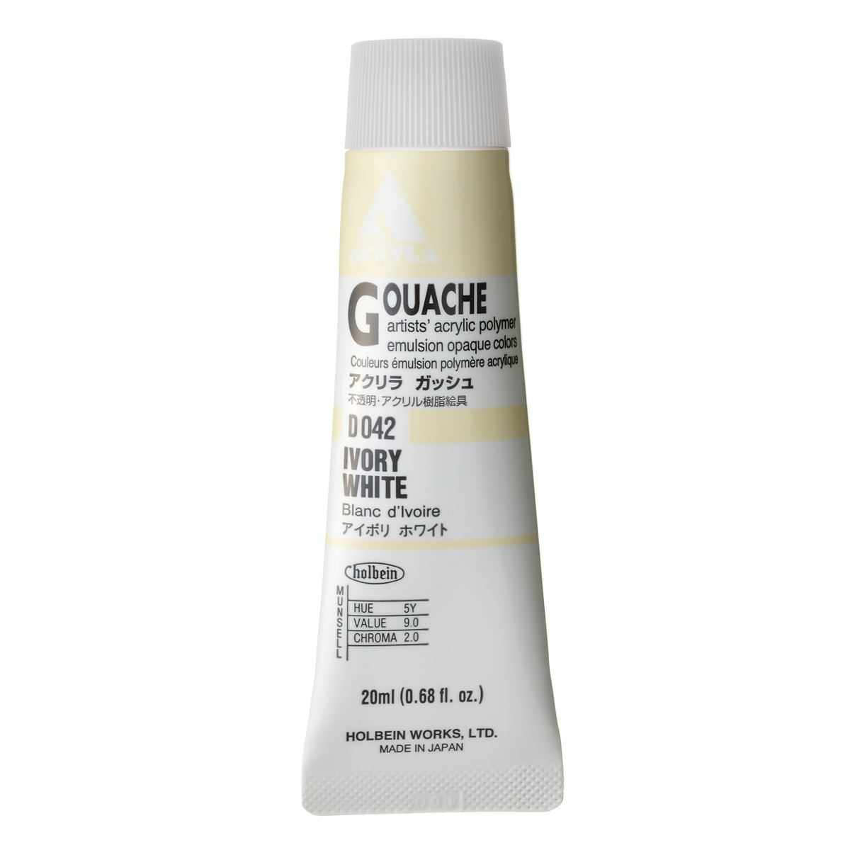 ACRYLA GOUACHE 20ML IVORY WHTE
