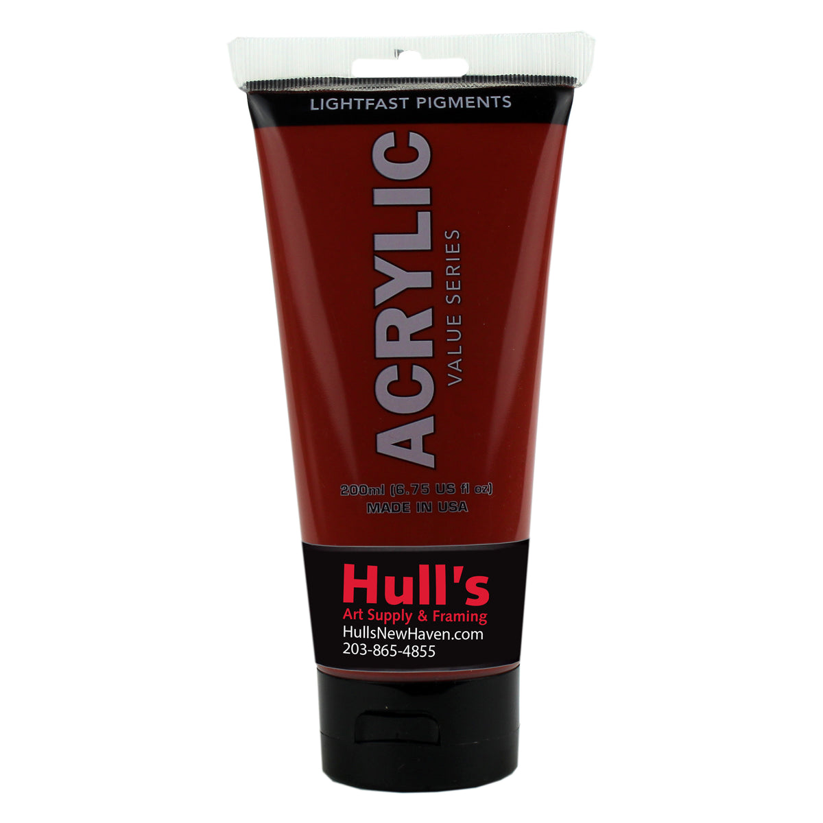 HULLS ACRYLIC 200ml TUBE RED OXIDE