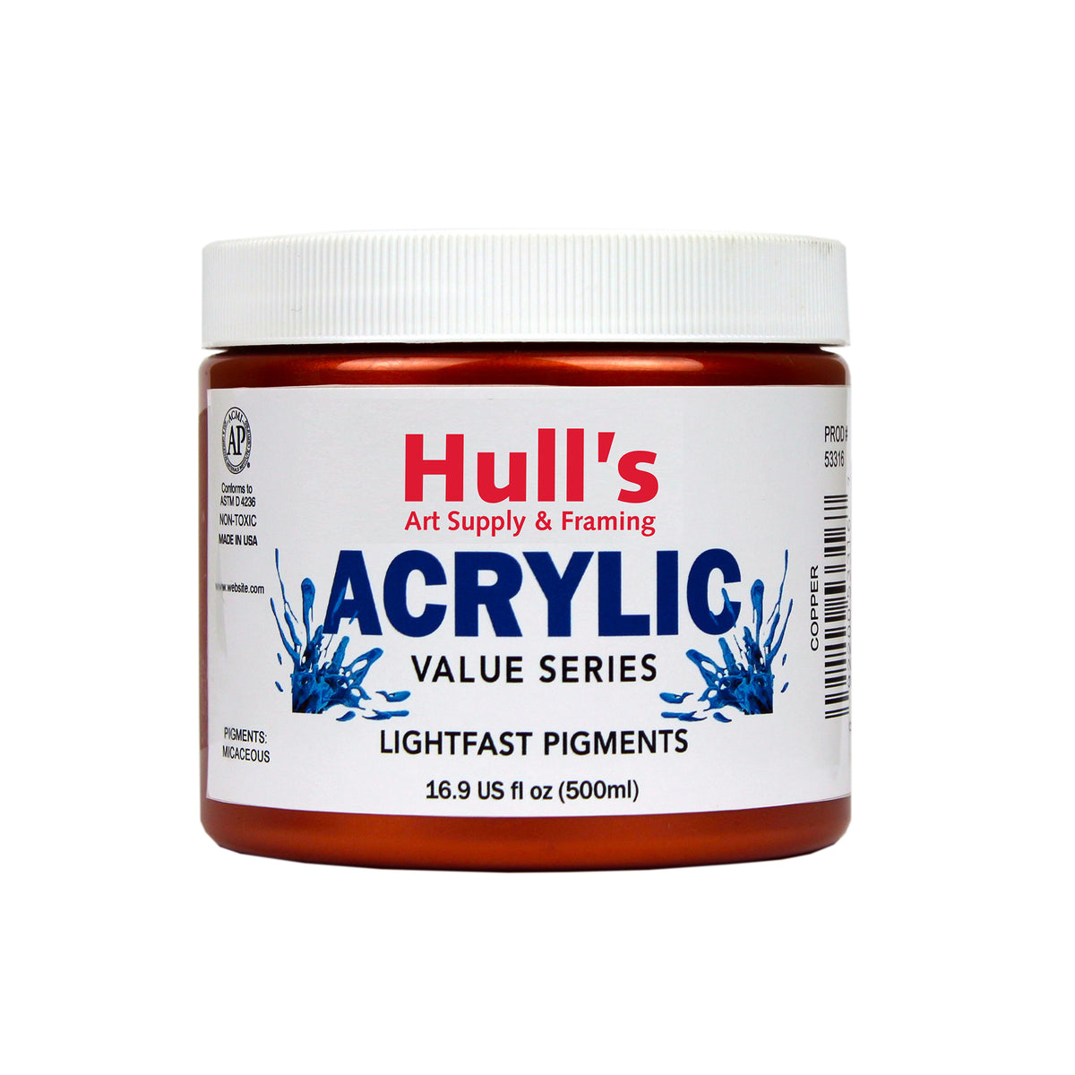HULLS ACRYLIC 16oz JAR COPPER