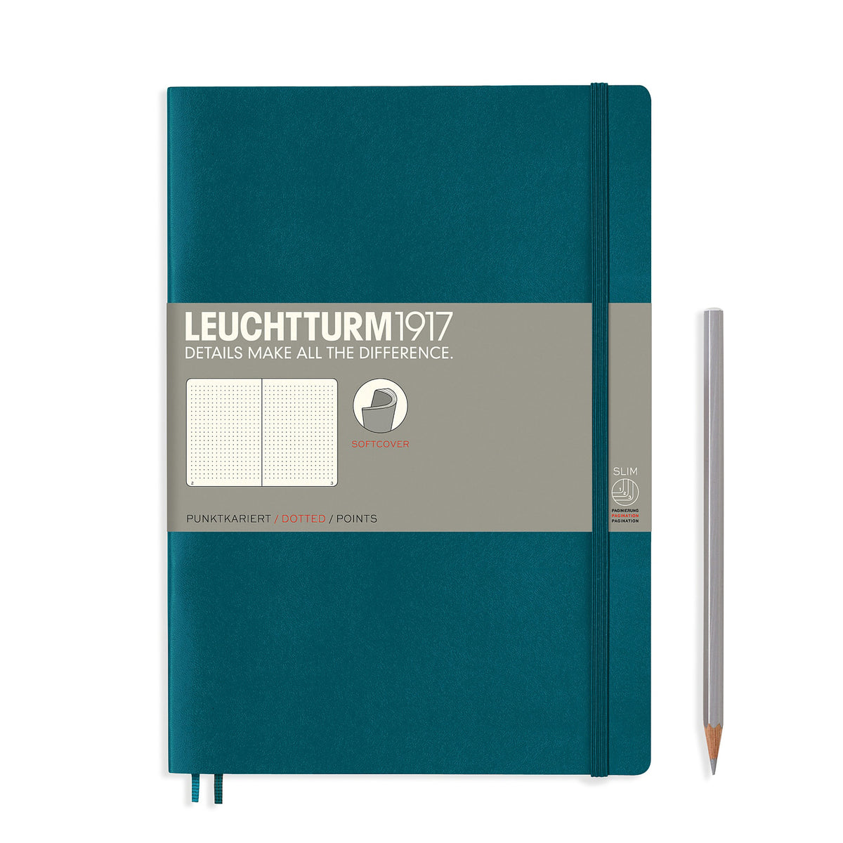 SOFTCOVER B5 NOTEBOOK DOTTED PACIFIC GREEN