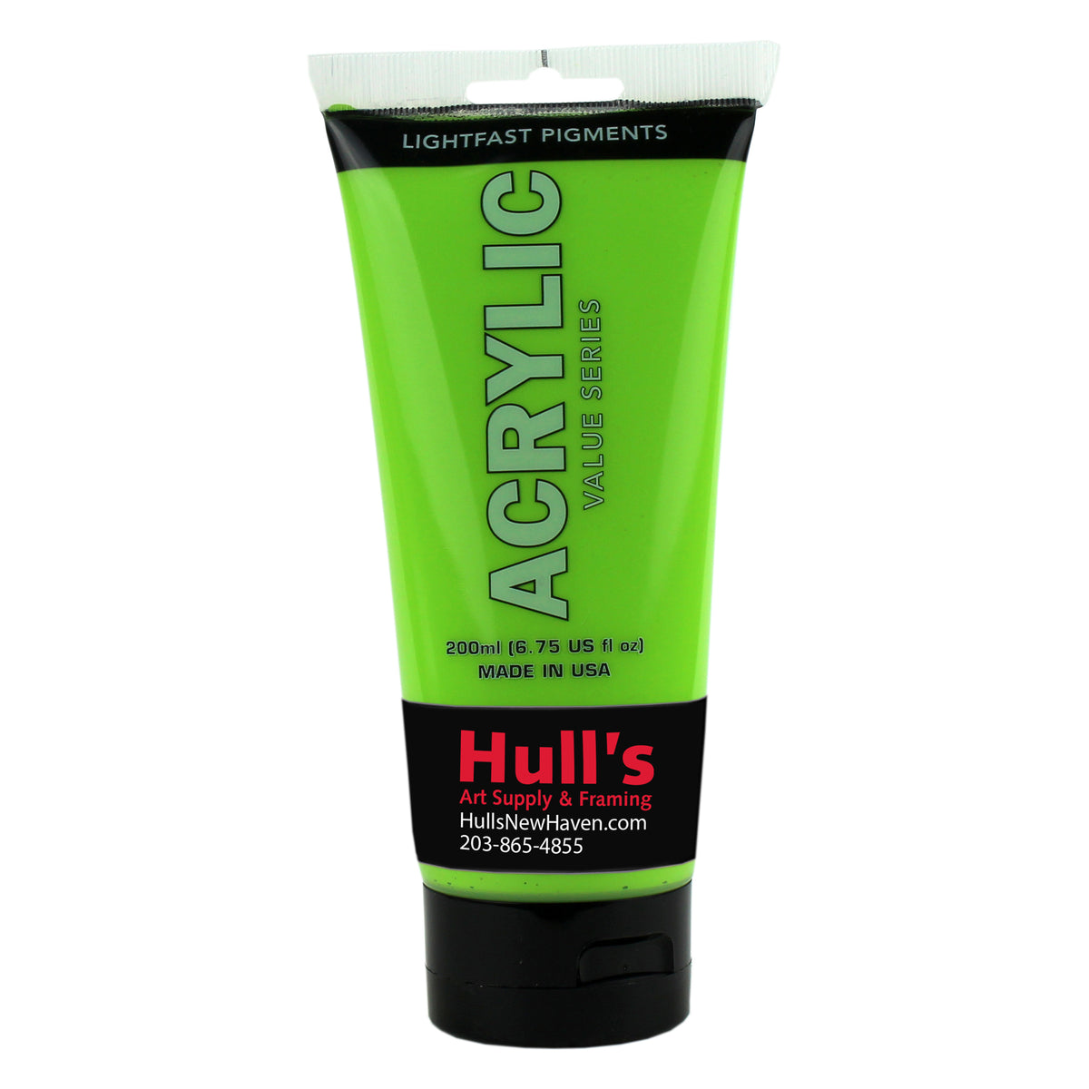 HULLS ACRYLIC 200ml TUBE BRIGHT YELLOW GREEN