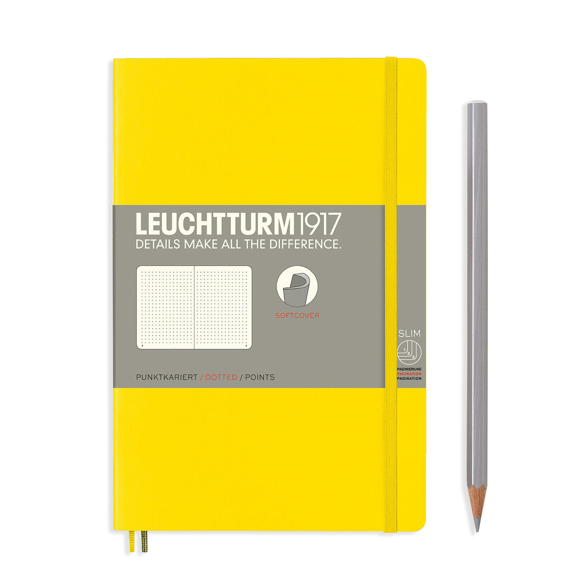 SOFTCOVER B6+ NOTEBOOK DOTTED LEMON