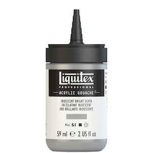 LIQUITEX ACRYLIC GOUACHE 59ml JAR IRIDESCENT BRIGHT SILVER