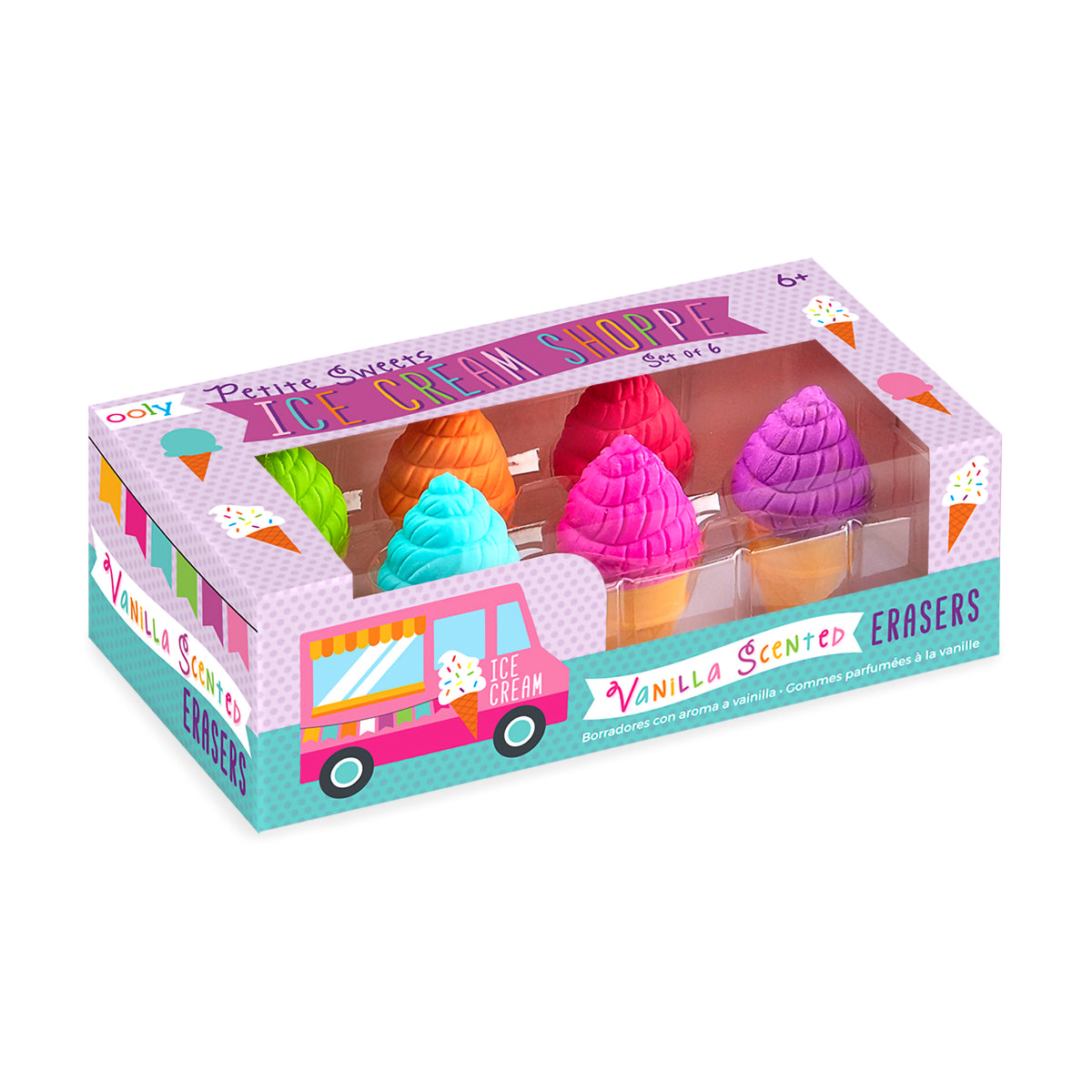 PETITE SWEET ICE CREAM ERASERS SET/6