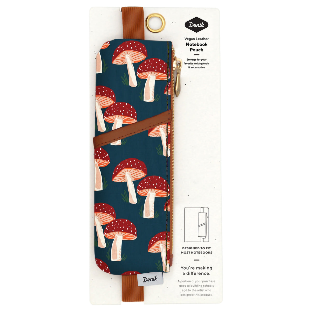 NOTEBOOK POUCH NAVY MUSHROOM