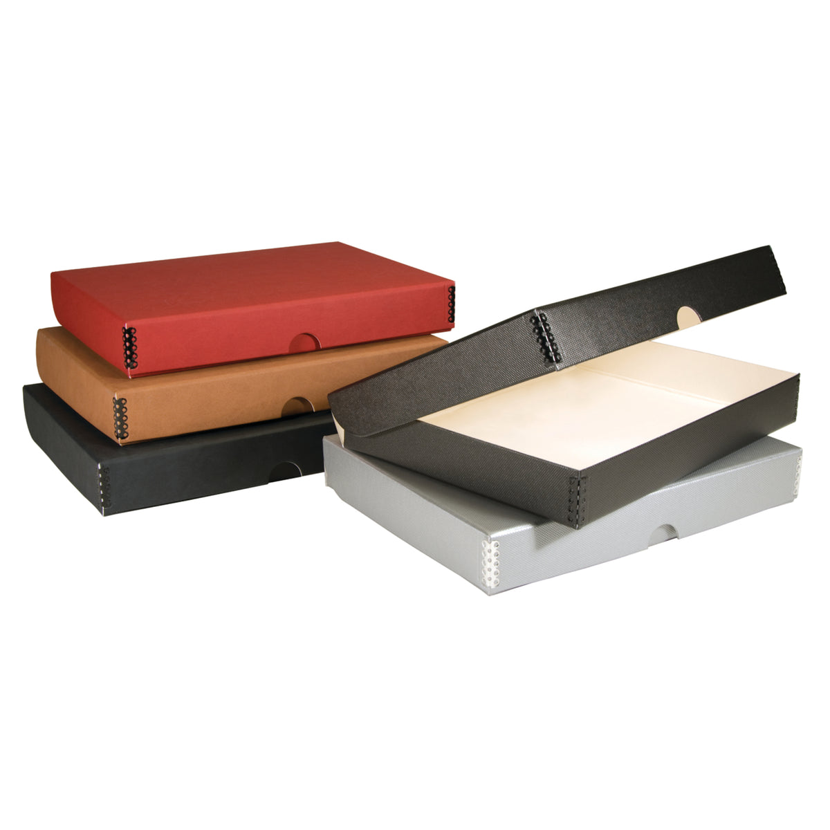 FOLIO STORAGE BOX FAUX LEATHER TAN 11X14