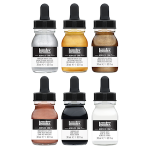 LIQUITEX INK METALLIC SET/6