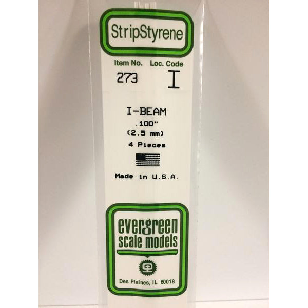 POLYSTYRENE OPAQUE WHITE I-BEAM .100 X 14&#39;&#39; PKG/4