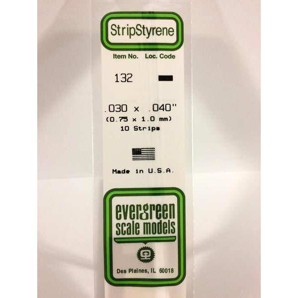 POLYSTYRENE STRIP OPAQUE WHITE .030 X .040 x 14&#39;&#39;