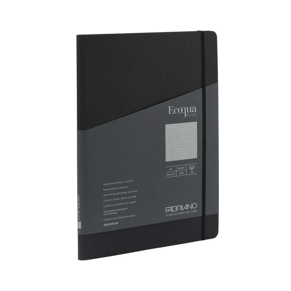 ECOQUA PLUS HIDDEN SPIRAL-BOUND A4 DOTTED BLACK