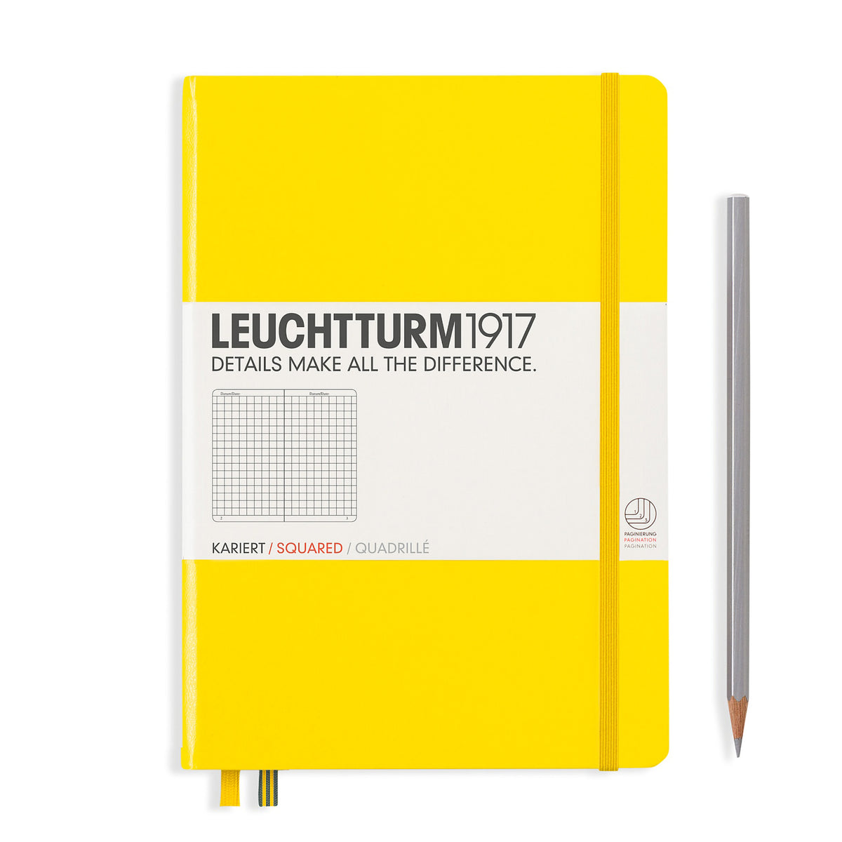 MEDIUM A5 NOTEBOOK SQUARED LEMON