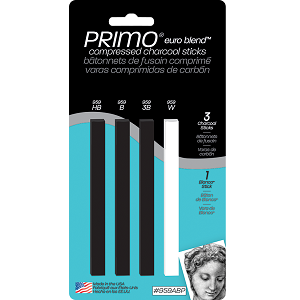 PRIMO COMPRESSED CHARCOAL STICKS SET/4