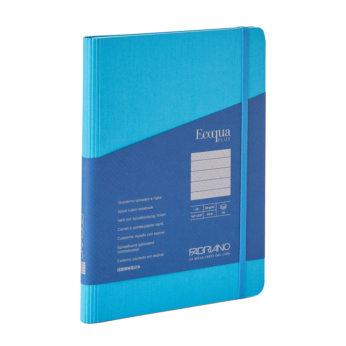 ECOQUA PLUS HIDDEN SPIRAL-BOUND A5 LINED TURQUOISE