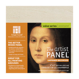 UNPRIMED BASSWOOD 7/8&#39;&#39; CRADLED 4X4