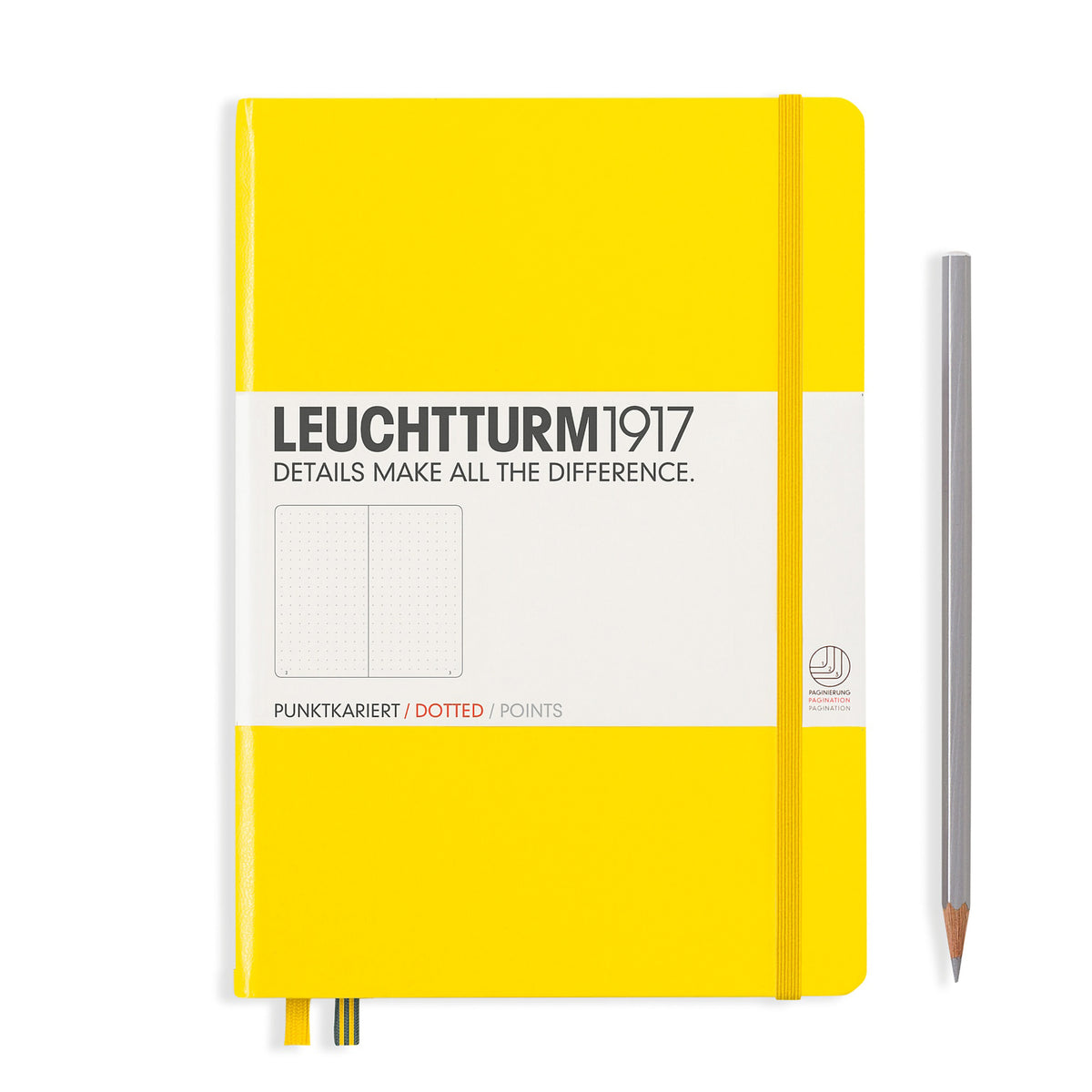MEDIUM A5 NOTEBOOK DOTTED LEMON