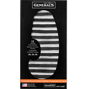 GENERAL&#39;S COMPRESSED CHARCOAL STICKS SET/12