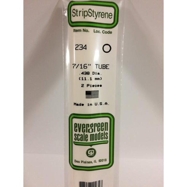 POLYSTYRENE OPAQUE WHITE TUBE .438 (7/16&#39;&#39;)  OD X 14&#39;&#39; PKG/2