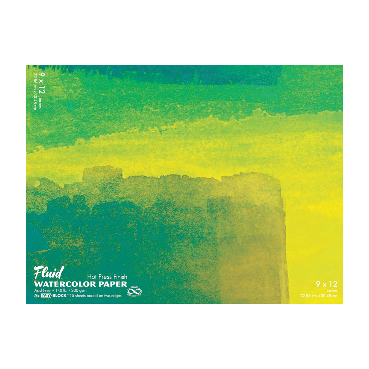 FLUID WATERCOLOR EASY-BLOCK HOT-PRESSED 9&quot;x12&quot;