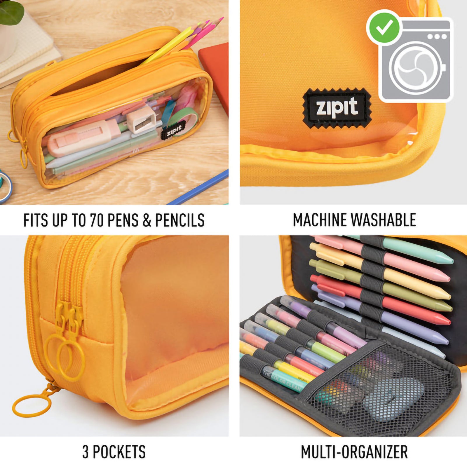 HALF & HALF PENCIL CASE - YELLOW