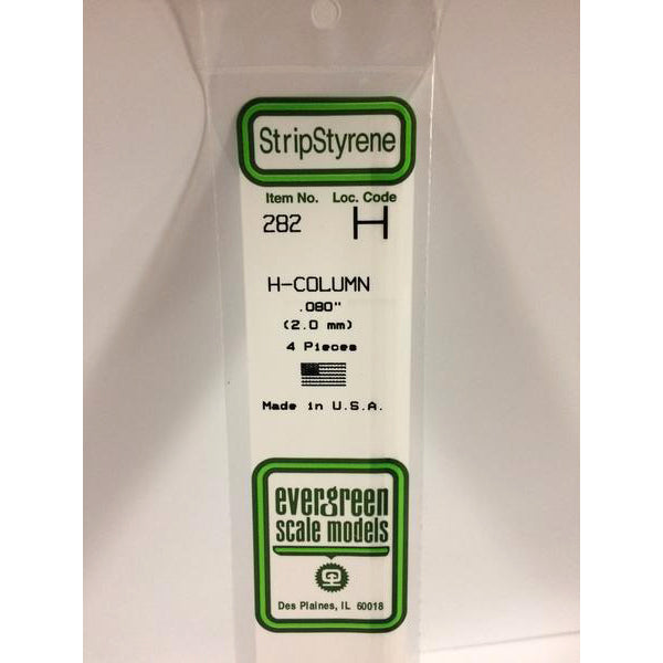 POLYSTYRENE OPAQUE WHITE H-COLUMN .080 X 14&#39;&#39; PKG/4