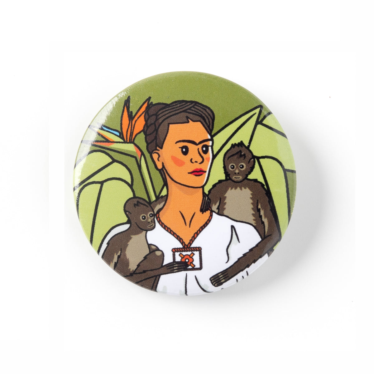 ART HISTORY BUTTON PIN - SELF PORTRAIT WITH MONKEYS