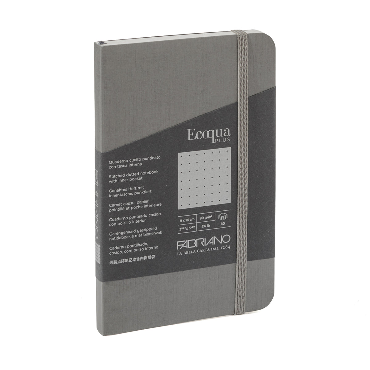 ECOQUA PLUS STITCH-BOUND 3.5&quot;x5.5&quot; DOTTED GRAY