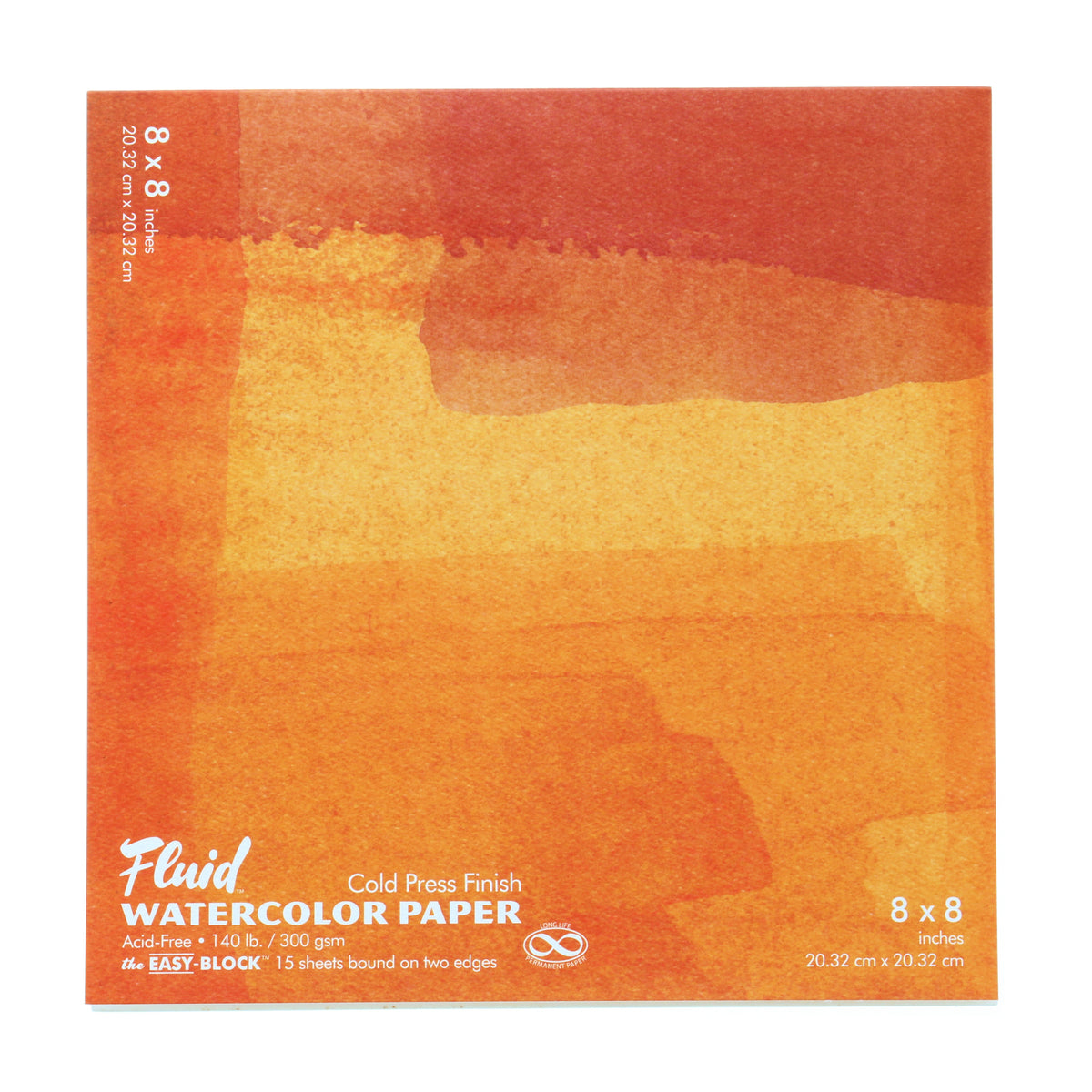 FLUID WATERCOLOR EASY-BLOCK COLD-PRESSED 8&quot;x8&quot;