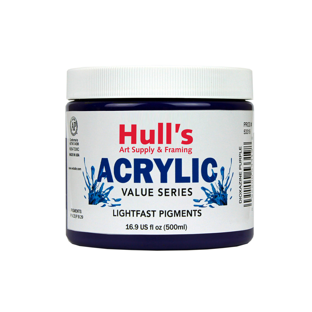 HULLS ACRYLIC 16oz JAR DIOXAZINE PURPLE HUE