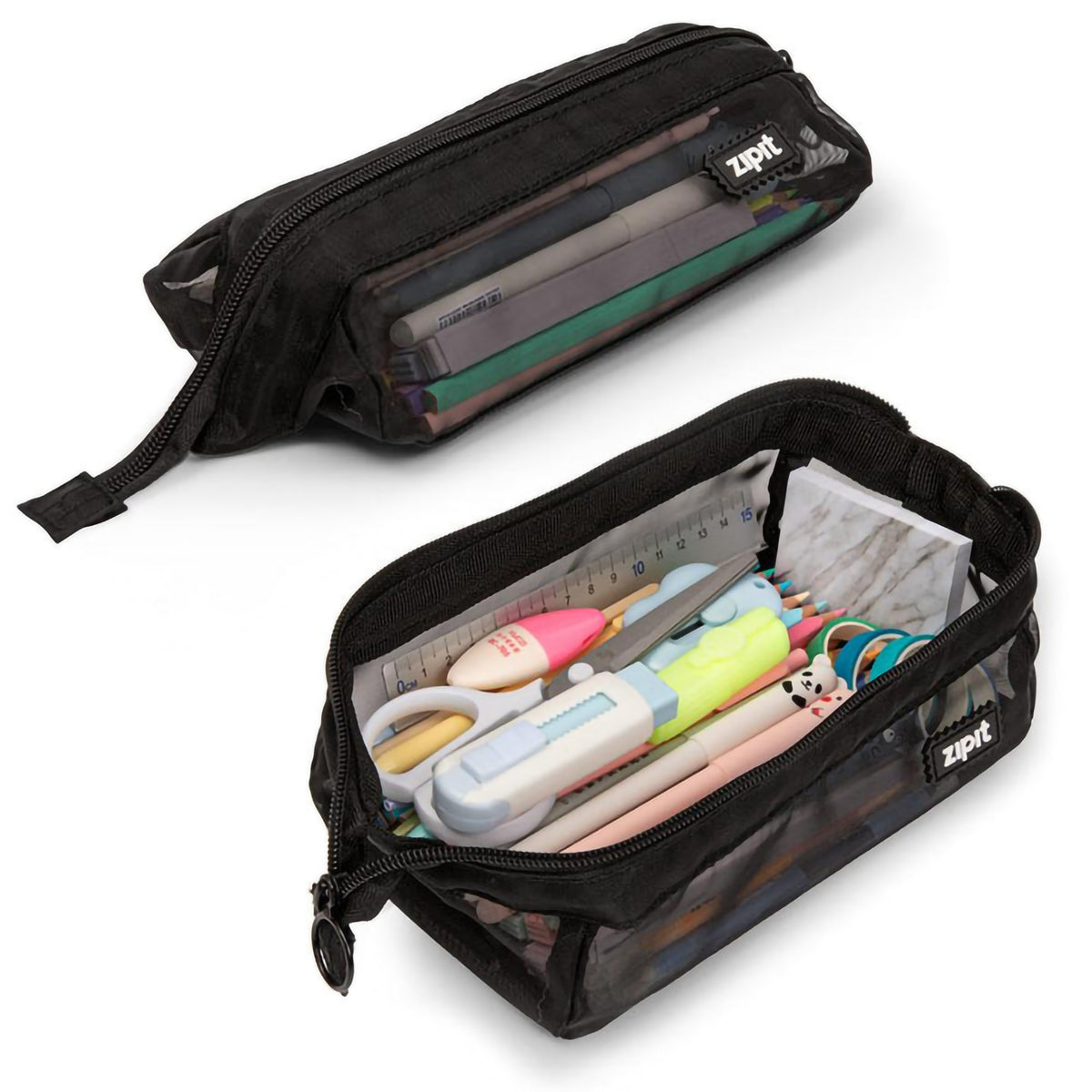 LENNY MESH PENCIL CASE - BLACK