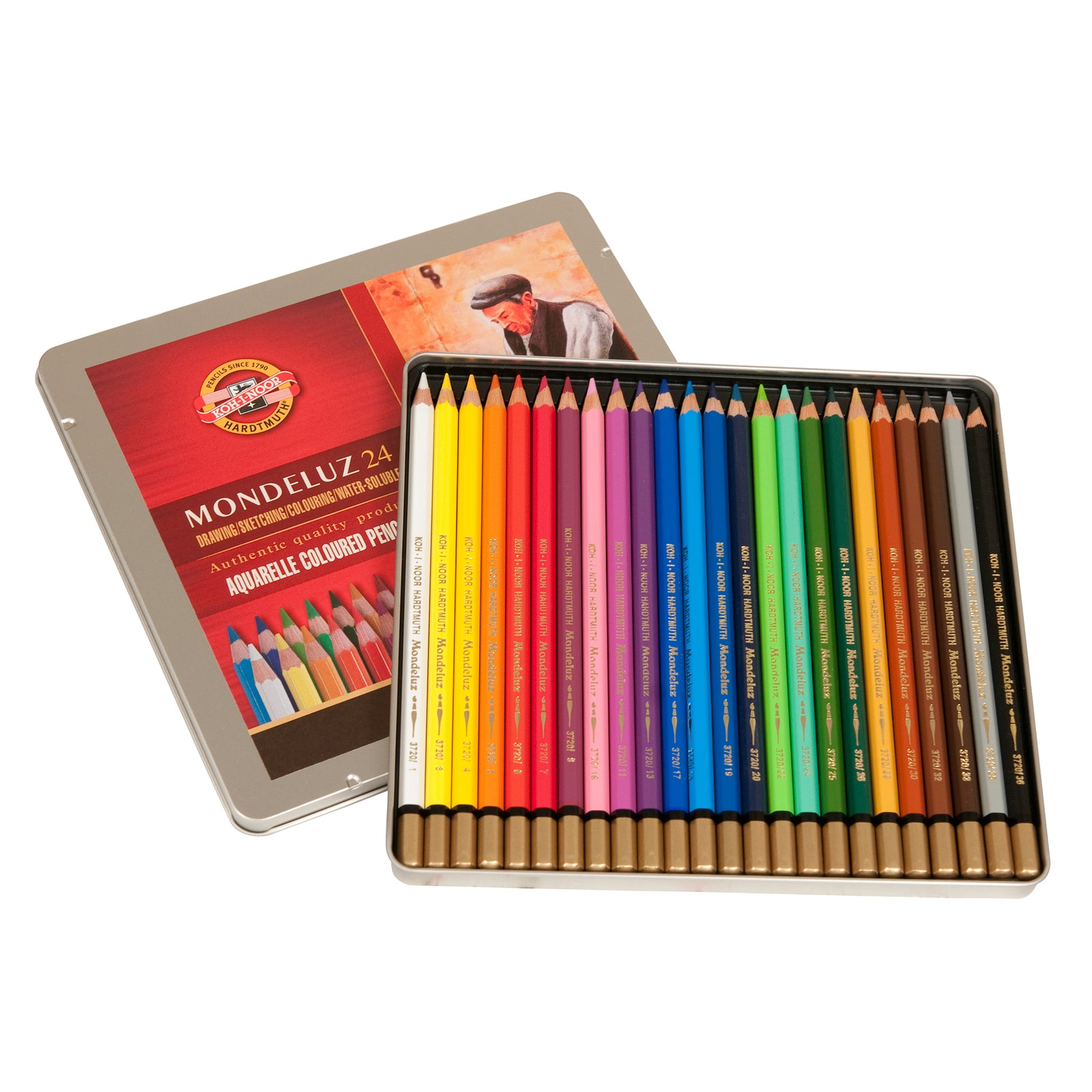 MONDELUZ AQUARELLE TIN 24PC SET