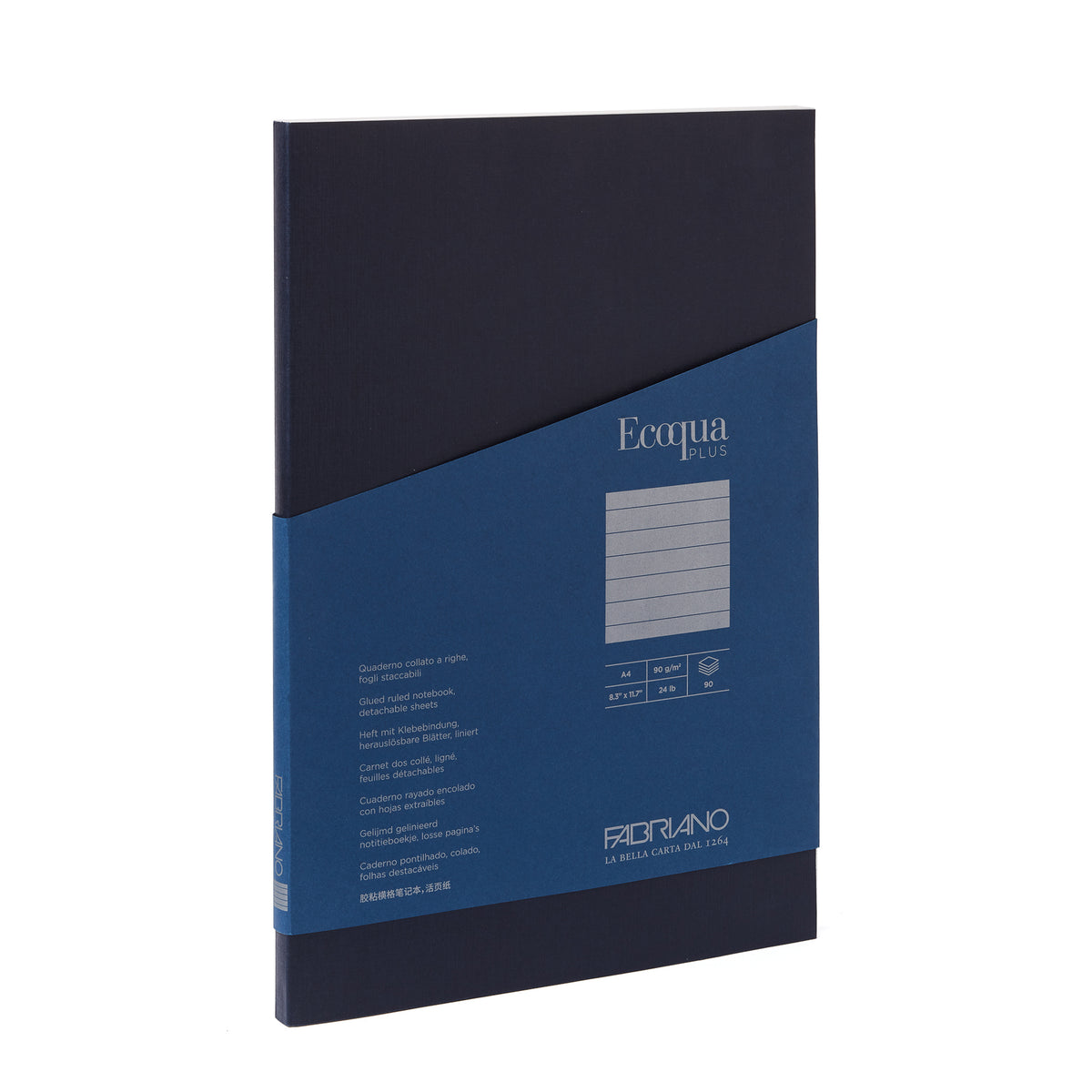 ECOQUA PLUS GLUE-BOUND A4 LINED NAVY